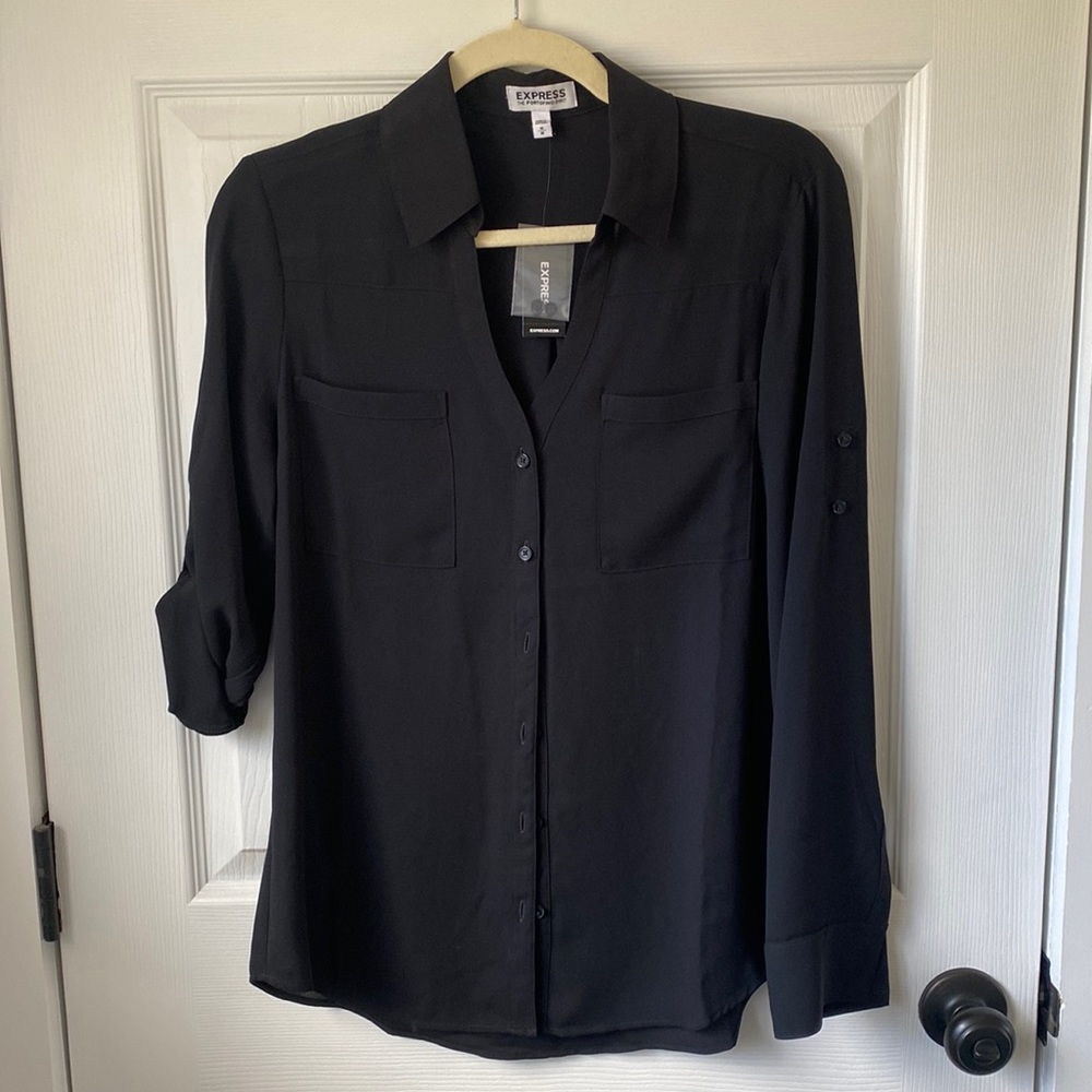 Express blouse - “Portofino shirt”, black, size medium